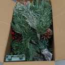 Pre-Lit Artificial Christmas Garland, Green, White Lights 50, Decorated with Pine Cones, Berry Clusters, Plug in, Christmas Decorations, 9 Feet