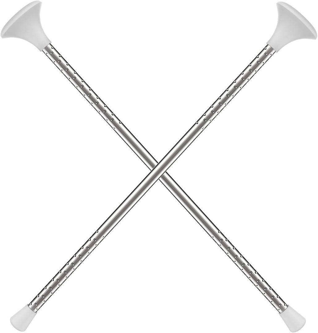 ABOAT 21" White Marching Baton Twirling Mini Shaft Cheerleader Dance Baton (21 Inch 2Pack, White)