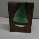 Wood and Glass Inlay Vases Farmhouse Wooden Glass Flower Vase Solid Wood Glass Vase Home Decor Vases for Centerpiece (9.29 Inches)