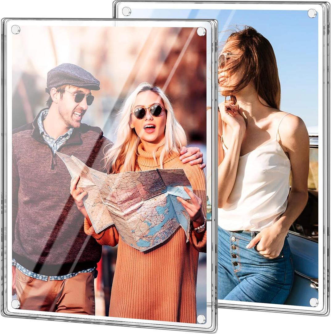 Vowcarol 8.5x11 Acrylic Picture Frame, 8.5x11 Picture Frame Magnetic Frame for Refrigerator, Certificate Document and Photo Frame