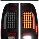 LED Tail Light + 3rd Brake Light Kit Fit for Ford F-250 F-350 F450 F550 Super Duty 1999-2007, Taillights and High Mount Stop Light, Smoke Lens 3Psc