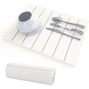 Stone Drying Mat for Kitchen Counter, 16"12" Heat-resistant Mat, Collapsible and Super Absorbent Dish Drying Stone Mat, Diatomaceous Earth Mats for Dishes Bottles Cups, White