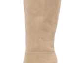 Erocalli Knee High Boots Women Fall Chunky Block High Heel Tall Long Fashion Boot Round Toe Side Zipper (8, 1 Beige)