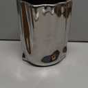 Ceramic Silver Flower Vase, Crinkle Paper Shape, Metal Decorative Home Accent (Large)