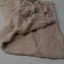 EMME Cotton Throw Blanket Large 50"x70" Gifts for Women 100% Muslin for Couch Breathable Gauze All Season Soft and Lightweight Pre-Washed (Light Tan)