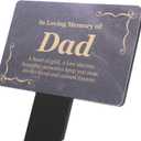 Dad Memorial Plaque - printed 'In Loving Memory Dad' remembrance poem, gold aluminium plaque, mounted onto a sturdy 5mm acrylic stake, grave marker