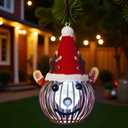 VEWOSTAR Christmas Elk Solar Lanterns, Metal Christmas Outdoor Hanging Lantern Waterproof, Elk Solar Lights Decor for Garden, Patio, Yard, Porch, Xmas Holiday Party Decor