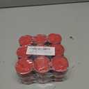 Tea Light Candles Colored Unscented Metallic Tin Cups Set of 36 Made in USA (Red)