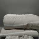 Woolrich Queen Comforter Set Cotton Striped, Oversized Comforter, All Season Down Alternative Overfilled Queen Size Comforter, Mesa, Full/Queen Tan 3 Piece