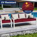 Smiry Waterproof Patio Cushion Covers, Stretch Outdoor Couch Slipcovers Replacement Washable Furniture Protector Sofa Chair Seat Cover for Dogs and Pets (12 Pcs, Wine Red)