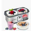 Bear Yogurt Maker, Greek Yogurt Maker Machine with Strainer and Timer Control, Stainless Steel Inner Pot, Automatic Digital with 2 Glass Jars 1 Quart for Home Organic Yogurt, Cheese, Fruit Wine