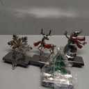 4 Pack Christmas Stocking Holders for Mantle, Stockings Hangers Set of 4, Snowflake Snowman Tree Deer Reindeer Heavy Weighted Hooks for Mantel Fireplace Windows Indoor Decorations Silver