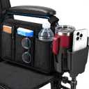 Wheelchair Accessories, Wheelchair Cup Holder with Wheelchair Side Bag, 360 Rotatable & Strong Clip Cup Holder for Wheelchair, Mobility Scooter, Walker Accessories for Seniors, Adults