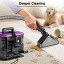 Portable Carpet Cleaner & Upholstery Cleaner Machine - 21Kpa Carpet Cleaner Machine, Self-Cleaning, Deep Cleaner for Pet Stains, Cars, Couch, Rug, Furniture with Dual Brush, Large Tank, Purple