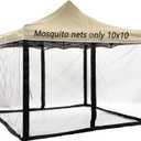 10x10 Replacement Mosquito Netting for Pop-Up Canopy Tent, Sidewall Screen with Zipper Universal Black