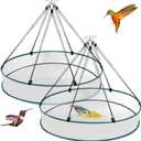 2 Pcs Bird Seed Catcher Tray for Hanging Bird Feeder Platform, 24 Inch Large Birds Feeder Trays with Adjustable Hanging Hoop for Outdoor Garden Lawn