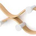 Umbra Montage Coat Rack, Wall Mounted 6 Hooks, White/Natural | Birch wood construction, 30 lb total capacity, 5 lb each, renewable sources