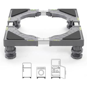 Nefish Mini Fridge Stand Adjustable Refrigerator Stand with 4 Strong Feet Universal Stand Base Washing Machine Stand Washer and Dryer Pedestals Multi-Functional Base for Appliance (Grey)