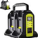 350W Power Inverter for Ryobi 40V Li-ion Batteries,4-Port Supply Inverter Generators Converter DC 40V to AC110V ~120V with LED Light,3 USB-A,1 Type-C,1DC Port, for Outdoor Travel Camping