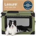 Lesure Shown on TODAY Show Soft Collapsible Dog Crate - 36 Inch Portable Travel Crate for Large Dogs Indoor & Outdoor, 4-Door Foldable Pet Kennel with Mesh Windows, Green