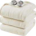 Beautyrest Heated Blanket, Electric Blanket, Soft, Warm, Reversible Plush - Sherpa Heating Blanket with 20 Heat Settings, 1-10 hrs Timer Auto Shut Off, Machine Washable, King (90 inx100 in), Ivory