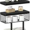 Bathroom Shelves Over Toilet - Floating Shelf for Wall Above Toilet Towels Holder Small Farmhouse Decor Shelves (15.7 inch, Set of 3, Black)