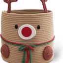Christmas Deer Basket, Reindeer/Elk, Christmas/Baby Gift Basket, Cute Toy Basket, for Nursery, Clothes, Towels
