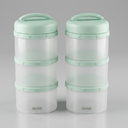 3 Layer Stackable storage containers for lunch or snacks (Pack or 2, Pastel Green)