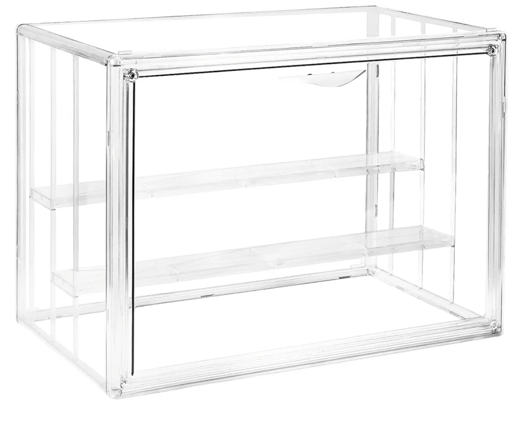 Clear Acrylic Display Case, 3 Tier Acrylic Blind Box for Figures, Dustproof Storage Organizer with Magnetic Door for Action Figures, Stackable Collectibiles Showcase for Doll Toy Car Model