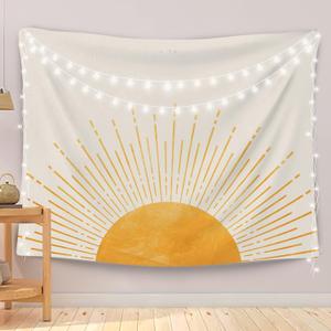 OGILRE Sun Tapestry, Boho Sun Sunrise Sunshine Abstract Home Girls Bedroom Decorations Wall Art Hanging Tapestry, Bohemia Sunset Tapestries, 50x60 Inch (Multicolor)