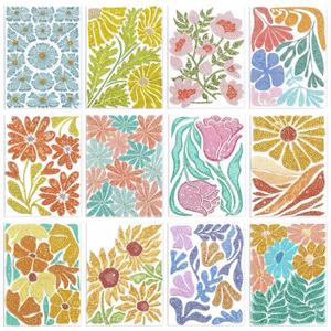 ForraFun 12 Set Diamond Art Kits for Adults Flower Series Painting with Diamonds 8x10 Inch with Wooden Frame Easel for Home Wall Decor Beginners Gem Art Painting Kits DIY Crafts