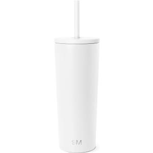 Simple Modern Classic Tumbler with Straw Lid | Insulated Iced Coffee Cup Reusable Stainless Steel Water Bottle Travel Mug | Gifts for Women Men Her Him | 24oz | Winter White