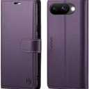 Wallet Case for Google Pixel 9a, RFID Blocking Credit Card Holder, PU Leather Folio Flip Kickstand Protective Shockproof Cover for Pixel 9a (Purple)