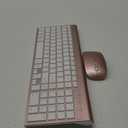Wireless Keyboard and Mouse Ultra Slim Combo, TopMate 2.4G Silent Compact USB 2400DPI Mouse and Scissor Switch Keyboard Set with Cover, 2 AA & 2 AAA Batteries,for PC/Laptop/Windows/Mac-Rose Gold White