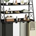 Herture Laundry Basket, 4 Section Laundry Hamper with 4 Tiers Shelf, Pull-Out and Removable Laundry Bags, Large 4 x 15.87 Gallons, for Laundry Room Bathroom Black PF12XLK