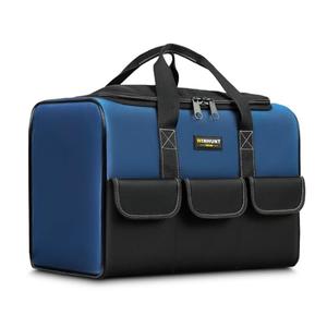 WINHUNT Tool Bags, 5 Multi-pockets Garden Tool Bag, 1680 Denier Blue Craftsman Tool Bag, for Home DIY & Equipment Storage, Blue