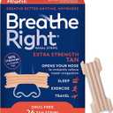 Breathe Right Nasal Strips Extra Strength Tan Nasal Strips Help Stop Snoring DrugFree Snoring Solution & Instant Nasal Congestion Relief Caused by Colds & Allergies 26ct