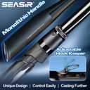 SEASIR Overcast Saltwater Fishing Rod, Freshwater Spinning Rod 6'6/7'6/8'/8'6, 2 Piece Bait Casting Rod, Black Baitcaster Rod, Medium/Medium Heavy, 36T Carbon Fiber, Fuji O, Bass Catfish Trout Rod, 1.98m/S662
