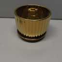 Ton Sin Gold Plant Pots,4.1+5.1+6.5 Inch Ceramic Succulent Planters Set of 3 Mini Indoor Flower Pot with Drainage,Handmade Decorative Ceramic Orchid and Herb Pots(Gold)