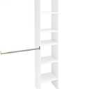 ClosetMaid SuiteSymphony Small Closet Organizer Starter Kit with Tower and 3 Hang Rods, Shelves, Adjustable, Customizable Wardrobe Organizer System, Reach-In or Walk-In Closets, Pure White
