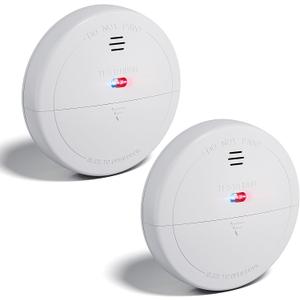 2-Pack Smart Smoke Detectors  WiFi Fire Alarms with App Control, Low Battery Warning, Silence & Test, Easy-Access Cover, Includes 4 AAA Batteries