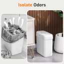 MOPALL 2 Pack Small Bathroom Trash Can with Lid, 3.2 Gallon / 11.5 L & 2.6 Gallon / 10 L Waste Basket with Pop-Up Lid, Slim Plastic Garbage Bin Dog Proof for Kitchen, Bedroom, Office, Toilet, White