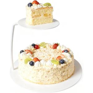 1PC Top 3.93'' High 5.9'' Base 7.87'' White Cake Stand Metal Cupcake Stand Floating Cake Separator Wedding Birthday Party Christmas Cake Decorative Display (White)