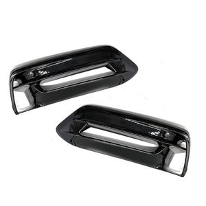 Pair Gloss Black Front Bumper Bezels Fog Light Covers