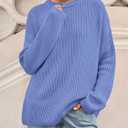 PRETTYGARDEN Womens Spring Sweaters 2026 Casual Chunky Crewneck Long Sleeve Ribbed Knit Oversized Pullover Sweater Tops (Blue, XL)