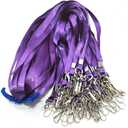 Purple Lanyards 100 Pcs Lanyard for Id Badges Flat Lanyard with Badge Clip with J-Hook (Purple)