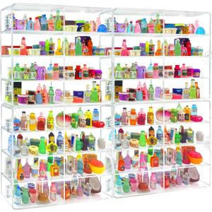 8 Slots Mini Brands Display Case, Plastic Mini Brands Storage Case Collector Toys, Shopkins Real Littles, Mini Mart Storage Organizer(4 Pack-32 Slots)