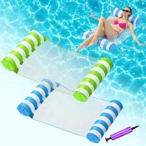 2 Pack Inflatable Pool Floats Adult, OKSUWATER 4-in-1 Water Hammock, Pool Floats for Swimming Pool Party Summer Lake Water Fun (Multicolor)
