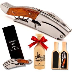 Semecca Wine Opener  Professional Waiters Corkscrew, Double Hinged Wine Key, Wine Bottle Opener with Wooden Gift Box, for Wine Lovers (Rosewood)