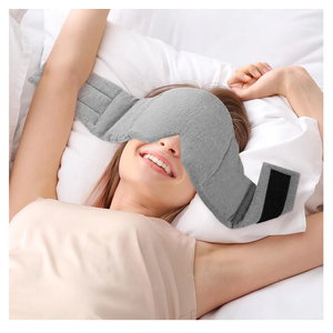 FRESHME Weighted Eye Mask for Sleeping - Gray Blackout (0.7lb/11oz) Cotton Heavy Weighted Eye Pillow for Men Women, Oversize Large Soft Sleep Face Eyes Cover with Nose Pad for Sidesleeper